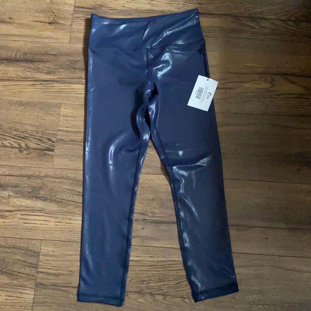 Navy metallic Zyia leggings light n tight hi rise
